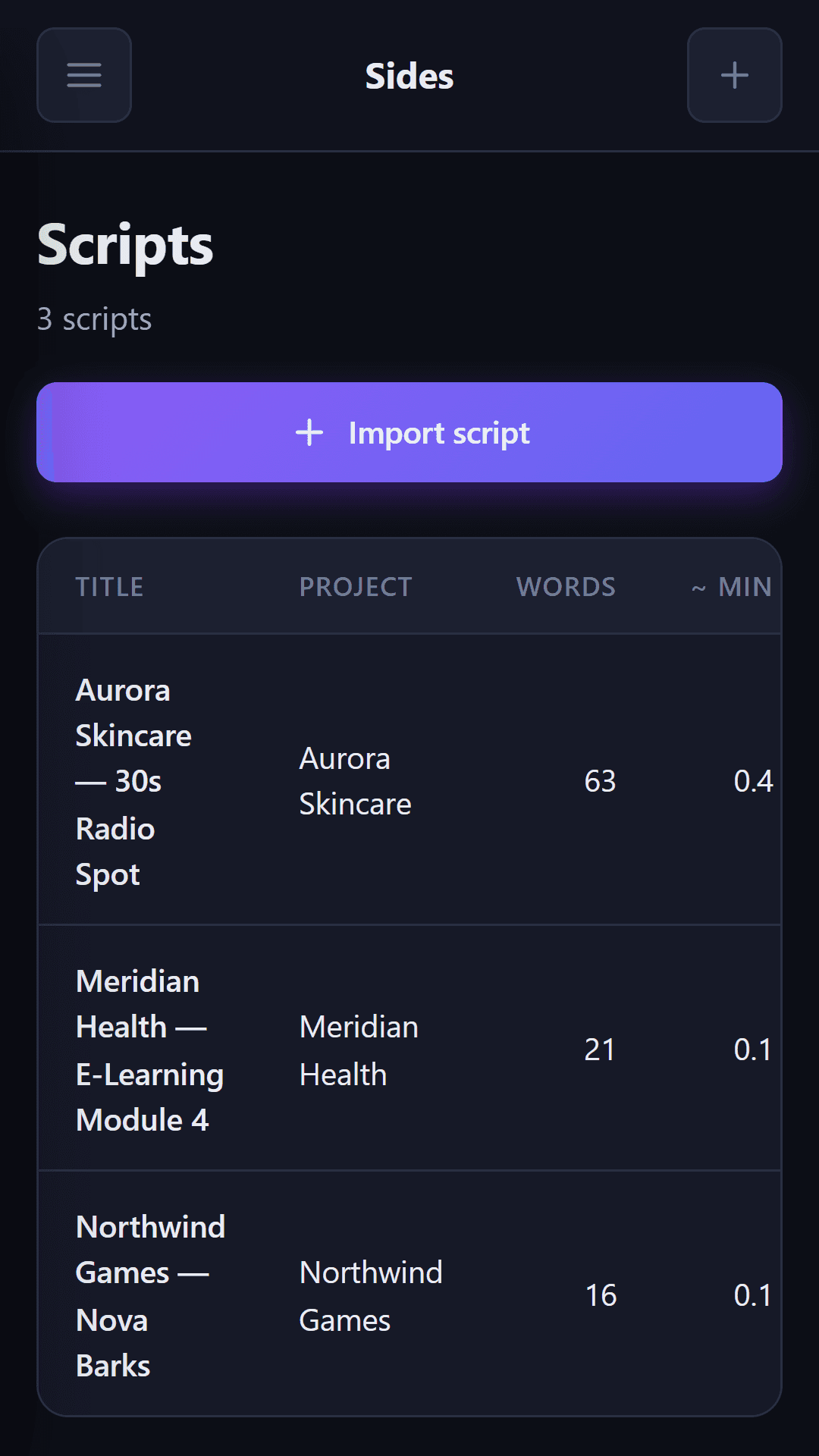 Script library on Android