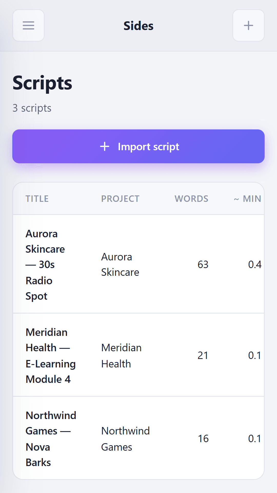 Script library on Android