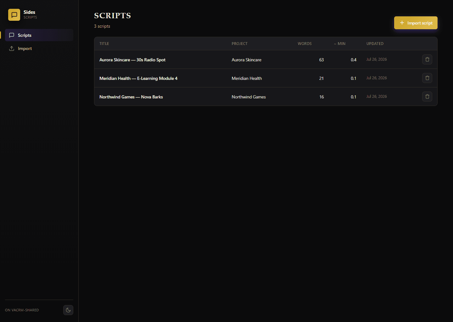 noir theme