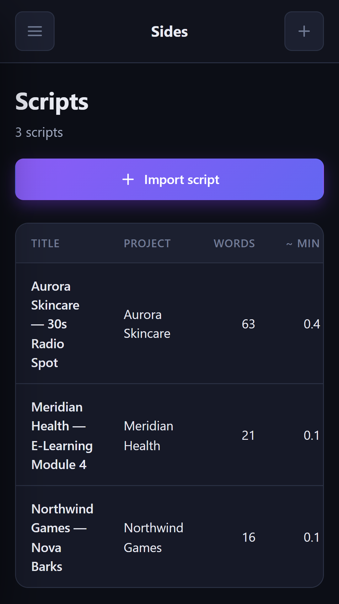Script library on Android