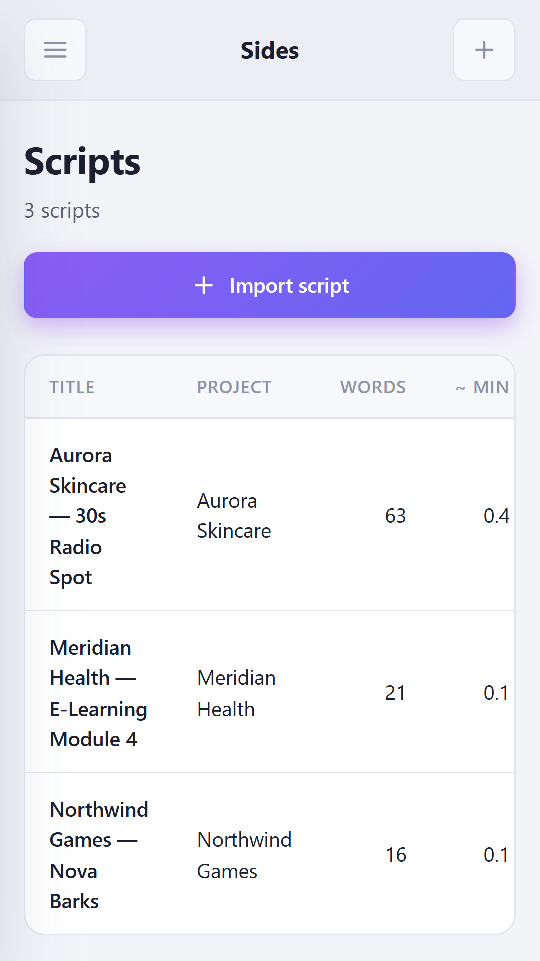 Script library on Android
