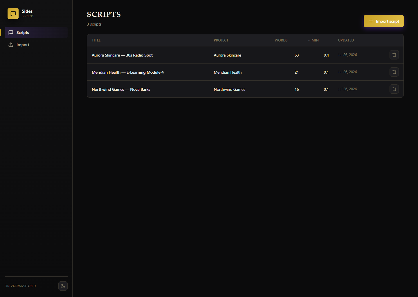 noir theme